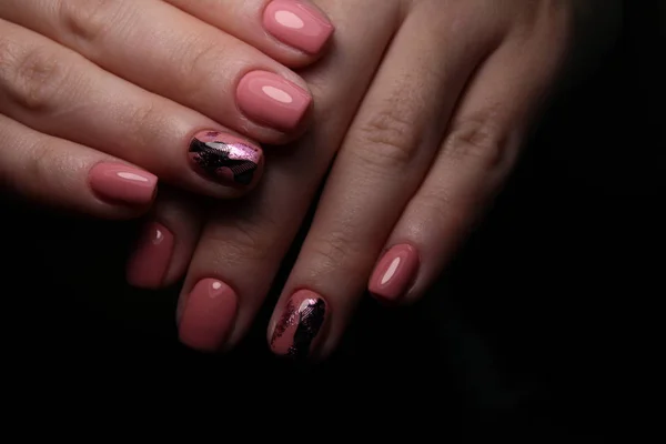 Manicurist Job wykonane doskonale dobrze klienta — Zdjęcie stockowe