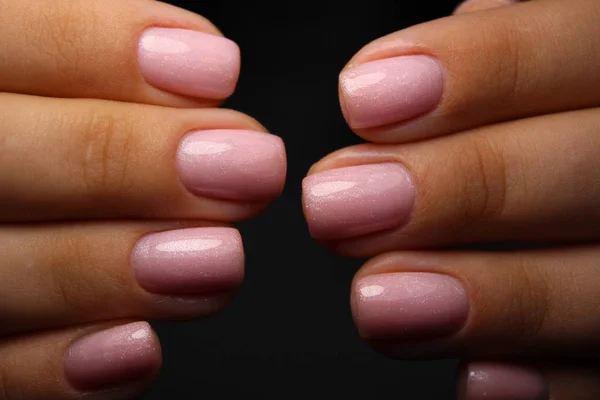 Manicurist Job wykonane doskonale dobrze klienta — Zdjęcie stockowe