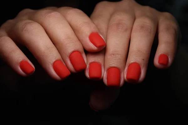 Manicurist job done perfectly well the customer — Stock Photo, Image