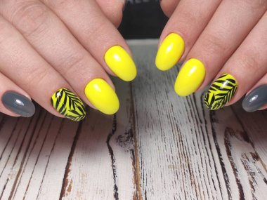 Manikürlü tırnak cilası sanat tasarımı. Tırnak cilası. Güzel eller..