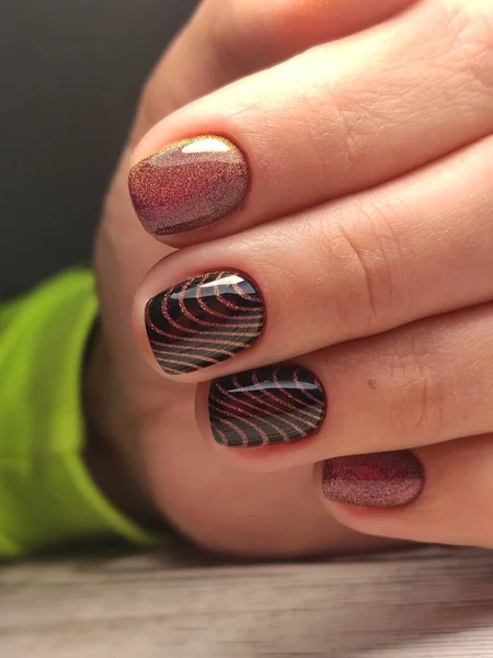 Fashion Manicure Nails Beautiful Textural Background — Stock Photo, Image