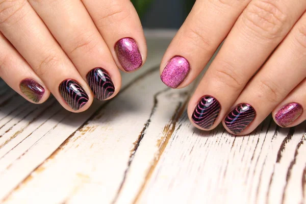 Trendy Manicure Design Een Mooie Texturale Achtergrond — Stockfoto