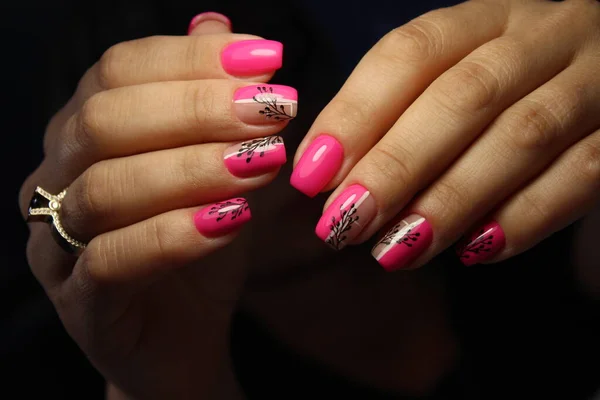 Trendy Manicure Design Een Mooie Texturale Achtergrond — Stockfoto