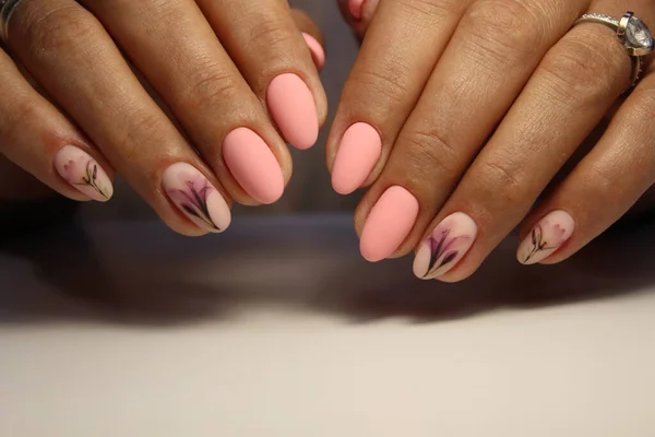 Trendy Manicure Design Een Mooie Texturale Achtergrond — Stockfoto