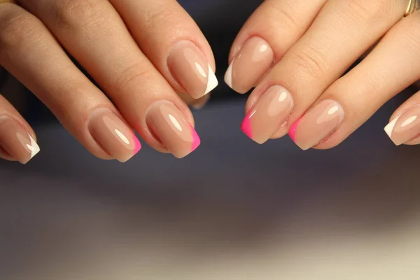 Moda Manicure Paznokci Pięknym Tle Tekstury — Zdjęcie stockowe