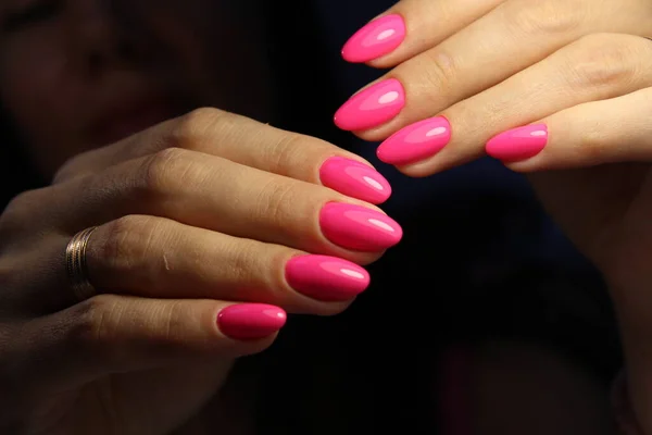 Stijlvol Ontwerp Van Manicure Lange Mooie Nagels — Stockfoto