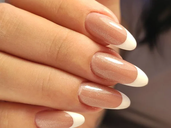 Fashion Manicure Van Nagels Een Mooie Texturale Achtergrond — Stockfoto