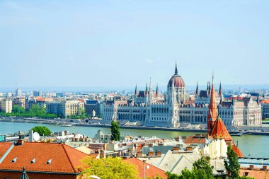 Budapeşte Macaristan Parlamentosu'nun binasının görünümü