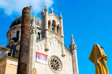 Herceg Novi, Karadağ otantik eski şehir. Kilise görünümü alt görünümü