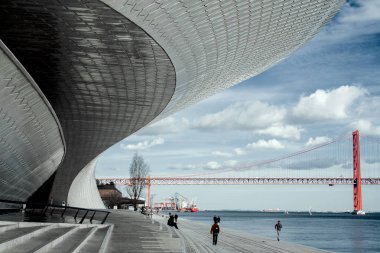 Lizbon, Portekiz. Şubat 2018: Mimar Sanat Müzesi, mimari ve teknoloji Lizbon Amanda Levete. 