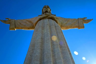 Lizbon, Portekiz 'de İsa' nın heykeli. Şubat 2018