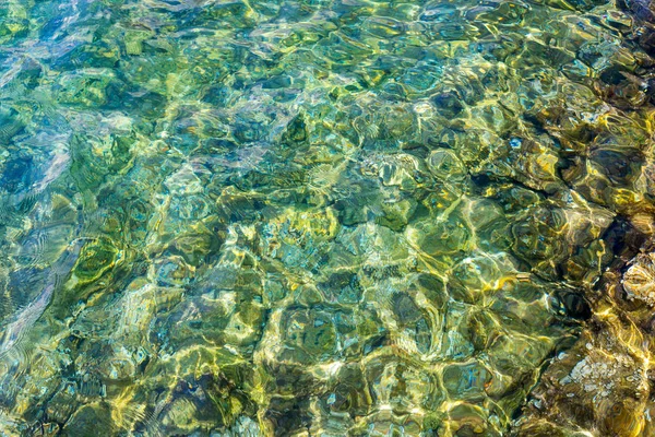Powierzchnię Czystą Wodą Morzem Kotor Czarnogóra — Zdjęcie stockowe