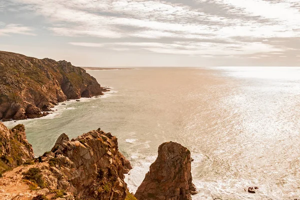 Beau Paysage Marin Aux Couleurs Chaudes Vue Sur Océan Atlantique — Photo