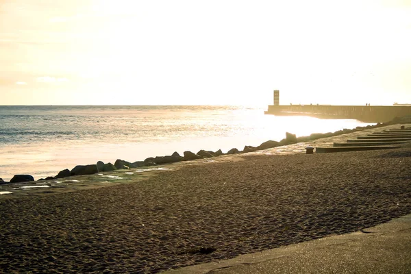 Bellissimo Paesaggio Marino Oceano Atlantico Faro Lisbona Portogallo — Foto Stock