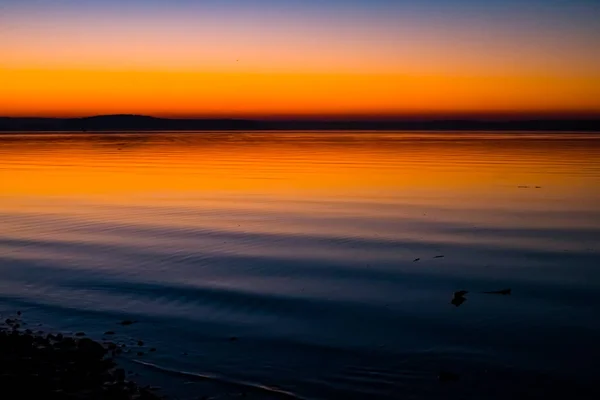 Incredible Bright Sunset Water Minsk Sea Belarus — Stock Photo, Image