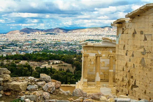 Hermoso Paisaje Urbano Vista Ciudad Mar Sobre Punto Grecia Atenas — Foto de Stock