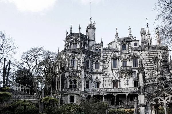 Quinta Regaleira Kalesi Monteiro Sarayı Sintra Portekiz — Stok fotoğraf