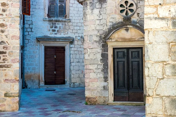 Ulice Autentické Staré Město Kotor Černá Hora — Stock fotografie