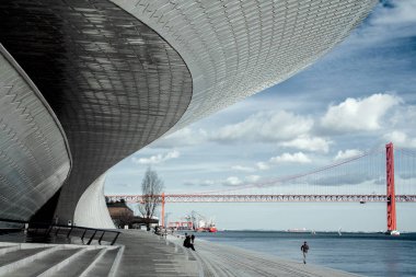 Lizbon, Portekiz. Şubat 2018: Mimar Sanat Müzesi, mimari ve teknoloji Lizbon Amanda Levete. 