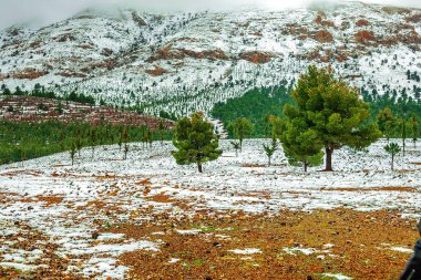 Beautiful winter panorama of mountains BOUIBLANE - MOROCCO