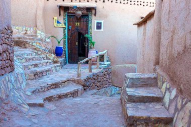 Kasbah AIT Ben Haddou Fas Atlas dağlarında.