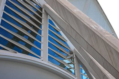 Valencia, İspanya - 17 Ağustos 2019. Sanat ve bilim şehrinin görünümü