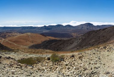 Montana Blanca Teide Yanardağı, Tenerife, Kanarya Adaları gelen güzel panoramik manzaralı.
