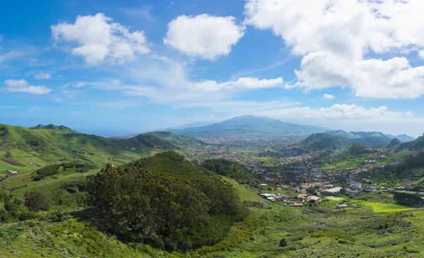 Güzel Panoramik Tenerife Mirador Jardina Üzerinden San Cristobal Laguna Teide — Stok fotoğraf