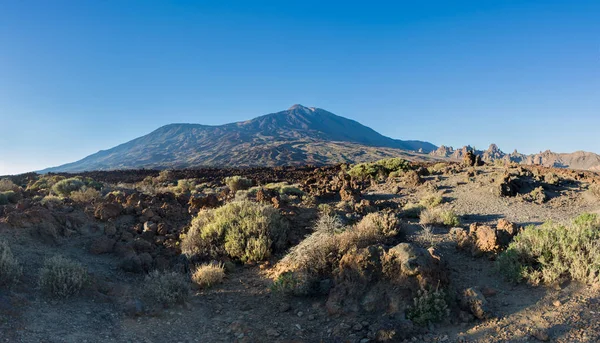 Majestosa Vista Panorâmica Vulcão Teide Roques Garcia Pôr Sol Tenerife — Fotografia de Stock