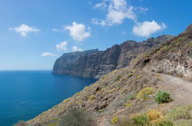 Acantilados de Los Gigantes Puerto de Santiago 'daki güzel kayalıklar. Tenerife, Kanarya Adaları