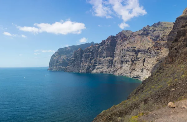 Beautifil Panoramik Los Gigantes Kayalıklarla Puerto Santiago Tenerife Adası Kanarya — Stok fotoğraf
