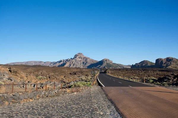 Estrada Montanha Parque Nacional Teide Caminho Teleférico Telerifico Tenerife Ilhas — Fotografia de Stock