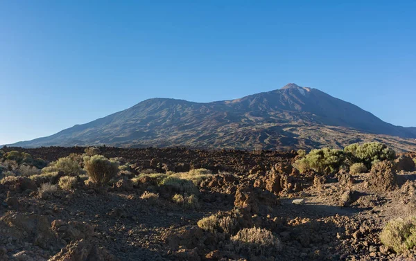 Majestosa Vista Panorâmica Vulcão Teide Pico Viejo Pôr Sol Tenerife — Fotografia de Stock