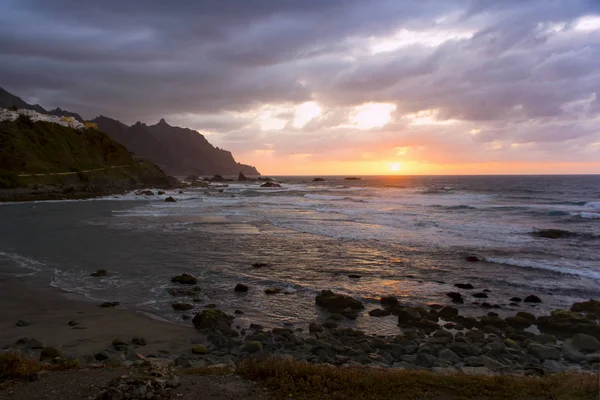 Sonnenuntergang Atlantik Blick Von Der Playa Benijo Insel Teneriffa — Stockfoto