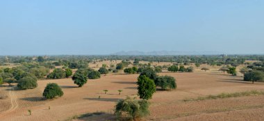 Güzel panoramik Bagan Arkeoloji Bölgesi, Myanmar