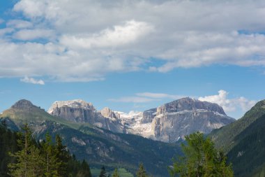 Güzel dağ manzarası. Sella masif, Dolomites, Bu