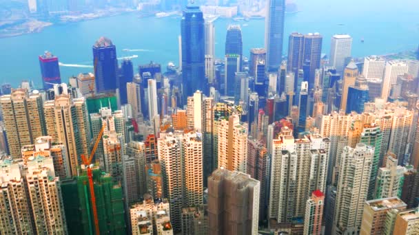 Hong Kong vanuit de lucht gezien. Oktober 2015. 4K resolutie versnellen. — Stockvideo