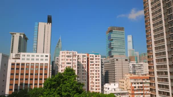 Hong Kong şehri manzarası. 4K çözünürlük hızı. — Stok video