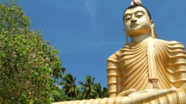 Dickwella Sri Lanka 'daki Buda Heykeli. Janurary 2016. 4K çözünürlüğü
