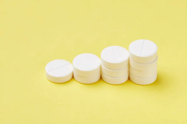 Piller Och Tabletter Läkemedel Som Isolerade Drogen Hälso Och Sjukvård — Stockfoto