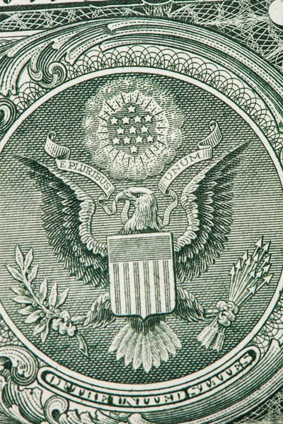 Águila Americana Gran Sello Parte Posterior Billete Dólar — Foto de Stock