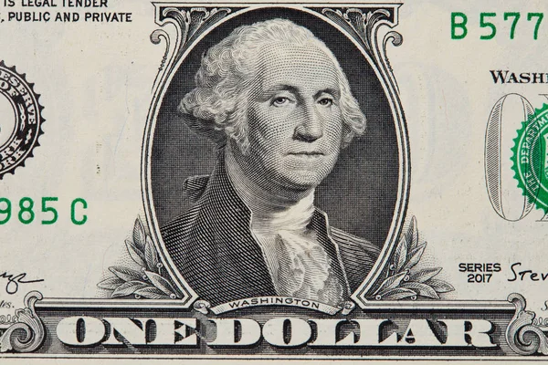 Portret Vicino Washington Una Banconota Dollaro — Foto Stock