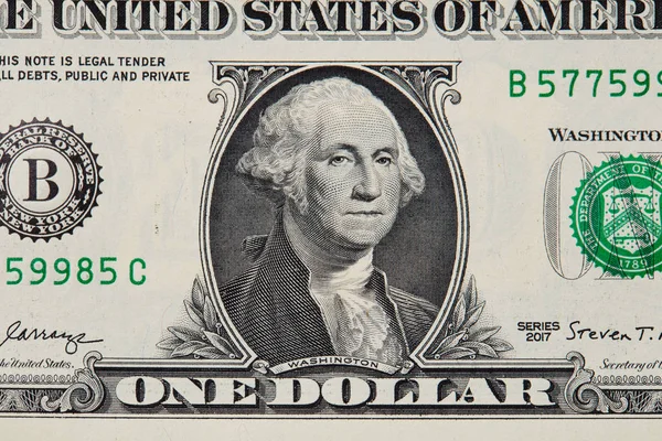 Primer Portret Washington Billete Dólar — Foto de Stock