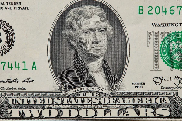 Americano Due Dollari Uno Sfondo — Foto Stock