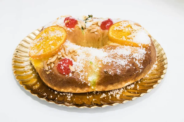 Torta Giorno Filo Isolato Bianco — Foto Stock