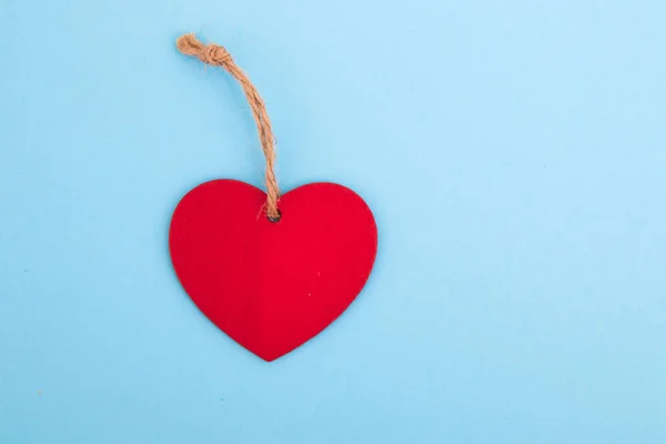 Srdce Karty Modrém Pozadí Den Svatého Valentýna — Stock fotografie