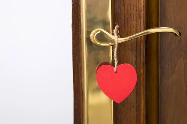 Door Heart Card Hanging — Stock Photo, Image
