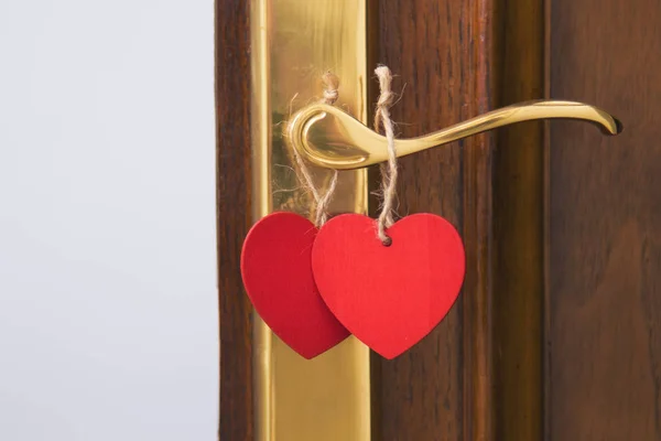 Door Heart Card Hanging — Stock Photo, Image