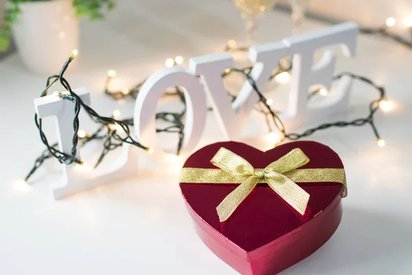 День Святого Валентина Форме Сердца Подарочная Коробка — стоковое фото