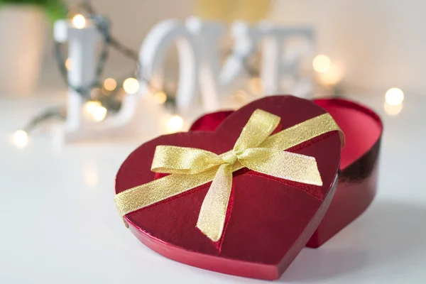 День Святого Валентина Форме Сердца Подарочная Коробка — стоковое фото